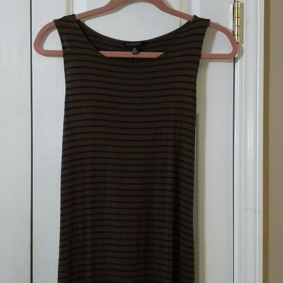 Lucky Brand army green striped maxi dress Sz S - Picture 4 of 6
